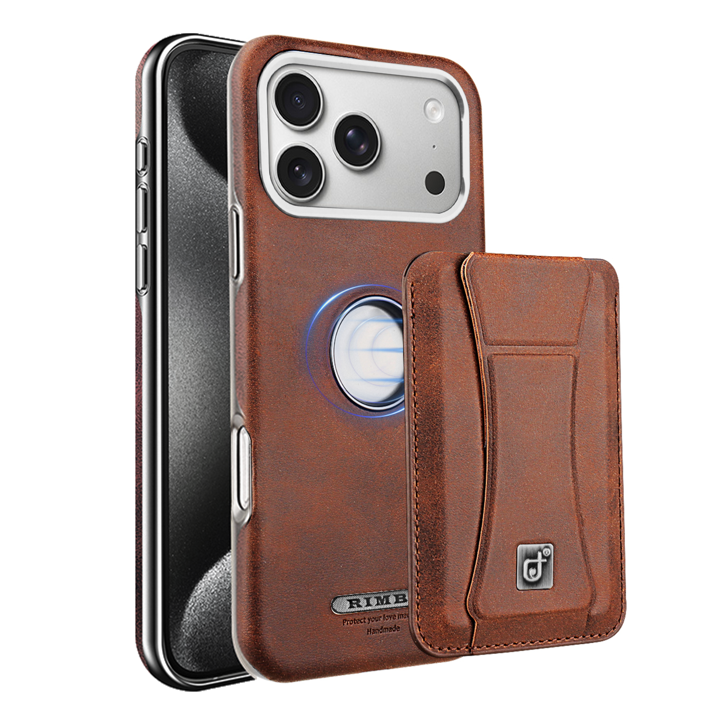 Supreme Elegance: Premium Leather iPhone Case with Magnetic Stand and Built-in Card Holder