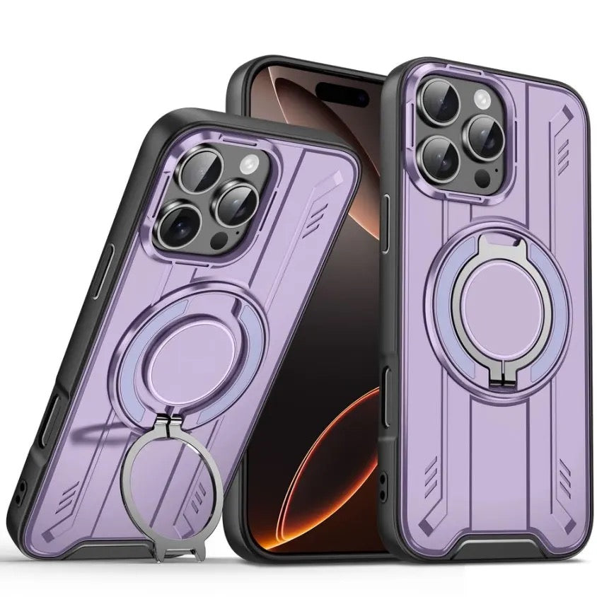 耐衝撃マグネットケース(リングスタンド付き)– 360°保護&ハンズフリーの快適さをiPhoneに
