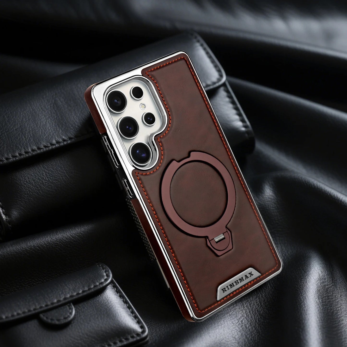 Samsung Galaxy Ultra Premium Leather Case with 360° Stand and MagSafe Compatibility