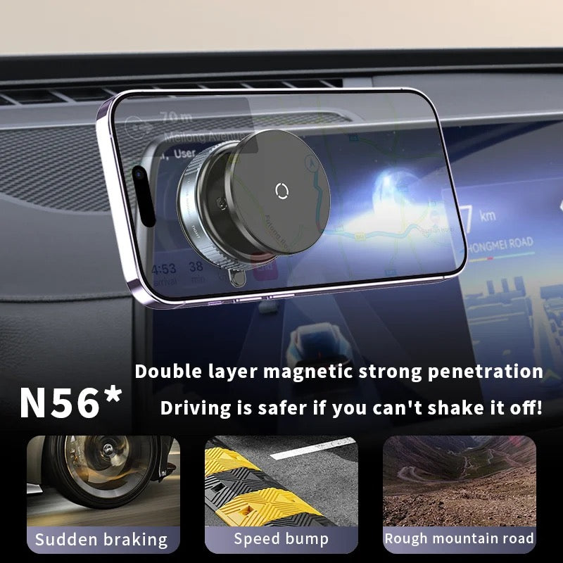 360° Rotating Magnetic Phone Holder – Car Mount for Navigation, Video, and More
