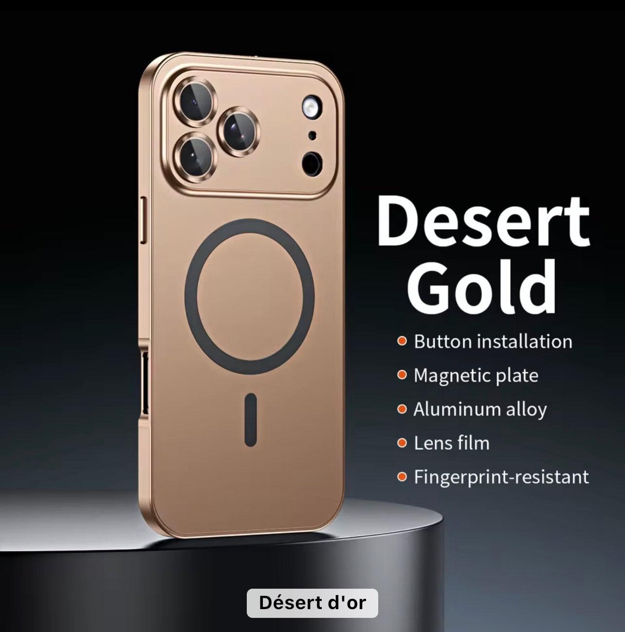 Coque iPhone entièrement en métal avec protection de l'appareil photo et compatible MagSafe – Coque 360° résistante pour une protection complète