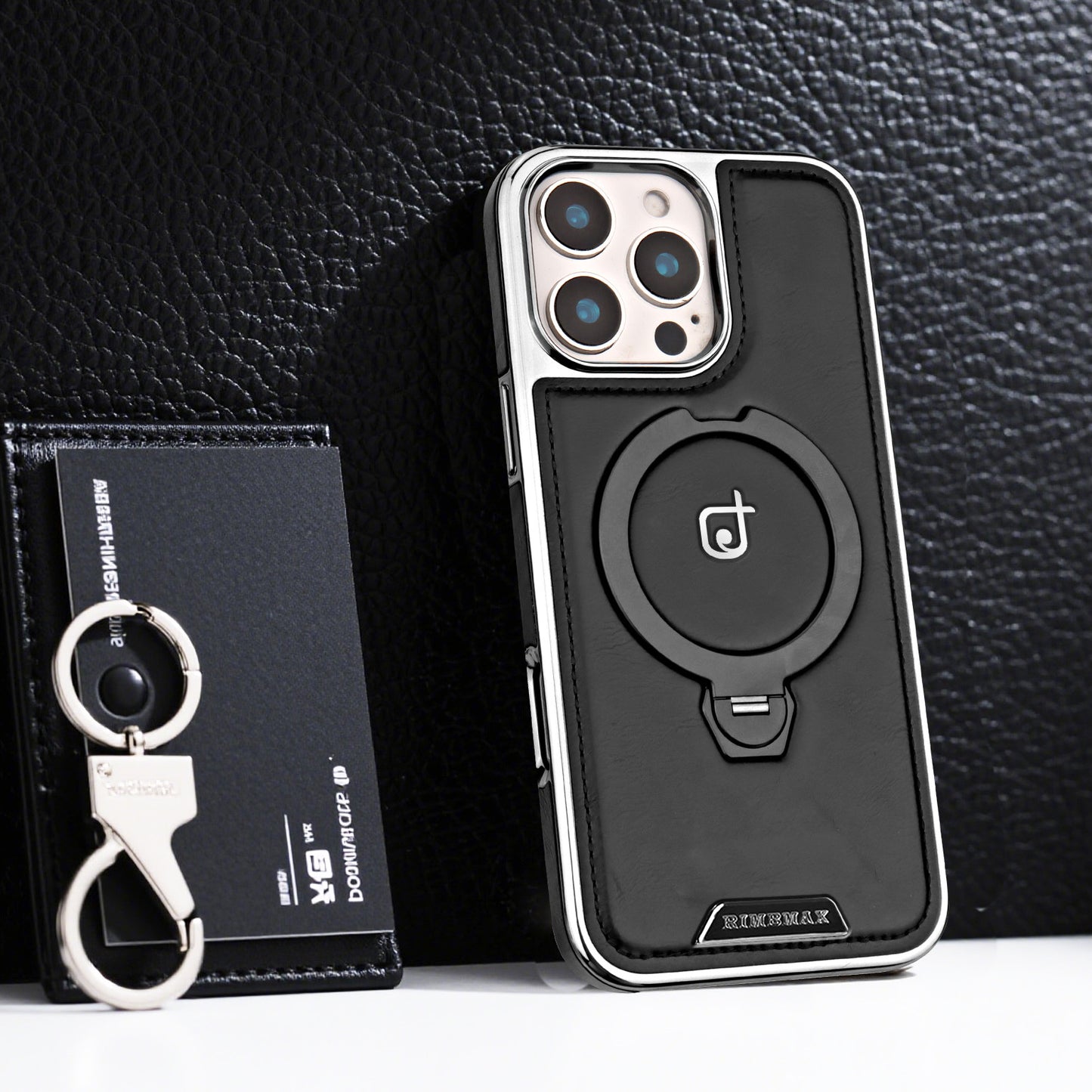 Luxury MagSafe Leather iPhone Case with Bracket Support