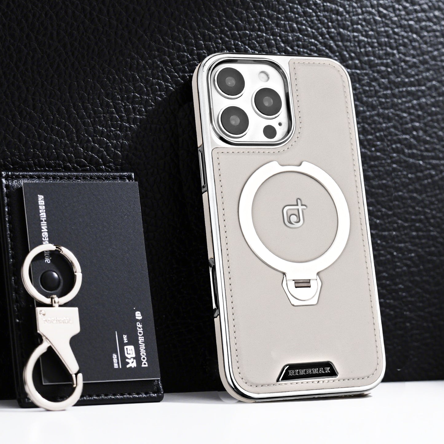 Luxury MagSafe Leather iPhone Case with Bracket Support