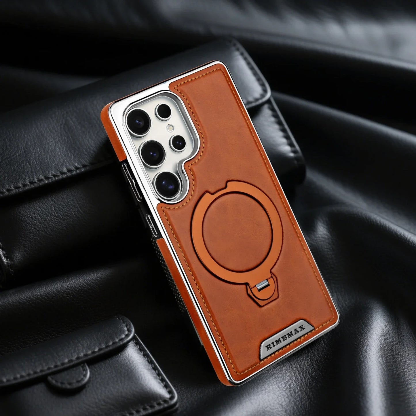 Samsung Galaxy Ultra Premium Leather Case with 360° Stand and MagSafe Compatibility