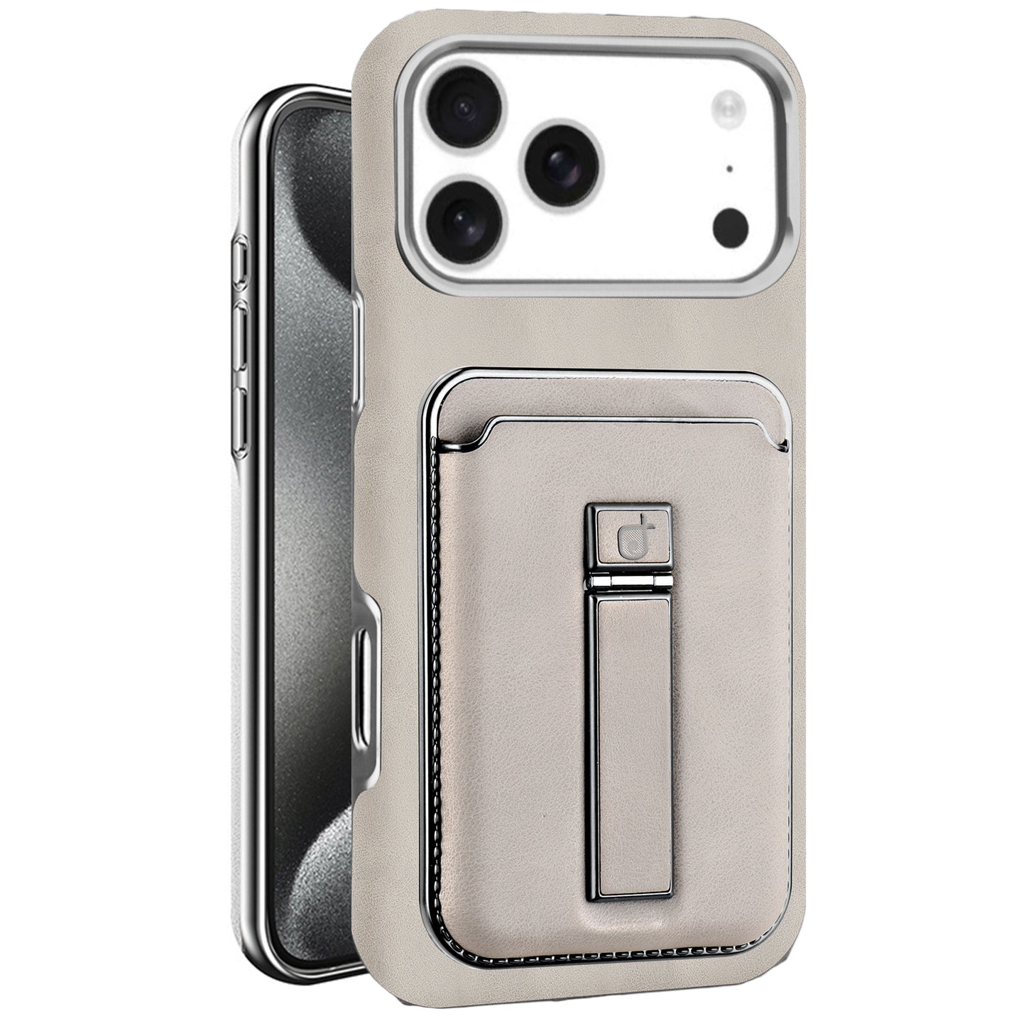 iPhone 磁気レザーケース キックスタンド&カードホルダー付き - 保護&スタイリッシュ