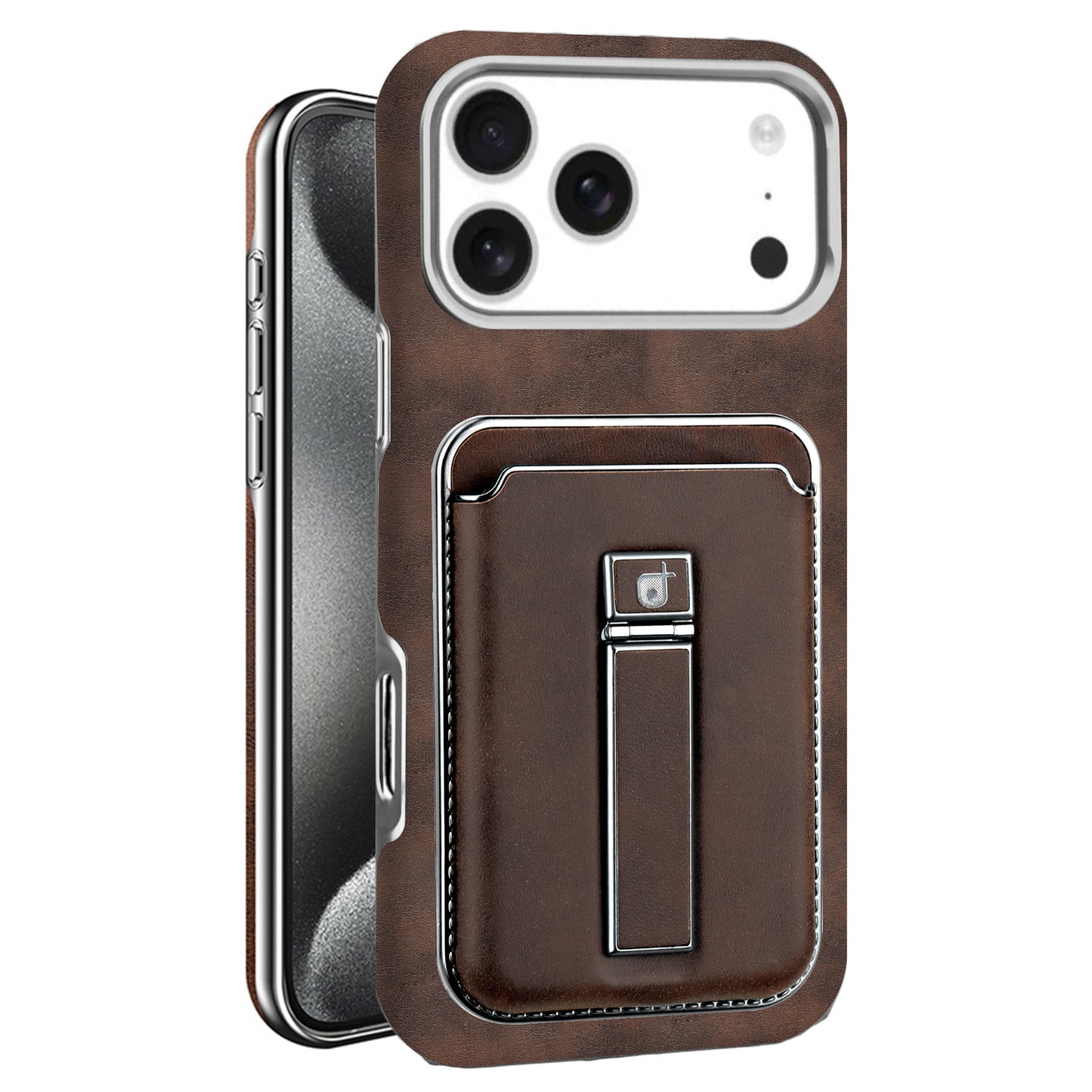 iPhone 磁気レザーケース キックスタンド&カードホルダー付き - 保護&スタイリッシュ