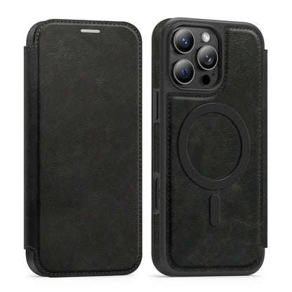 Luxury Leather MagSafe iPhone Case – 360° Protection, Card Holder & Elegant Design