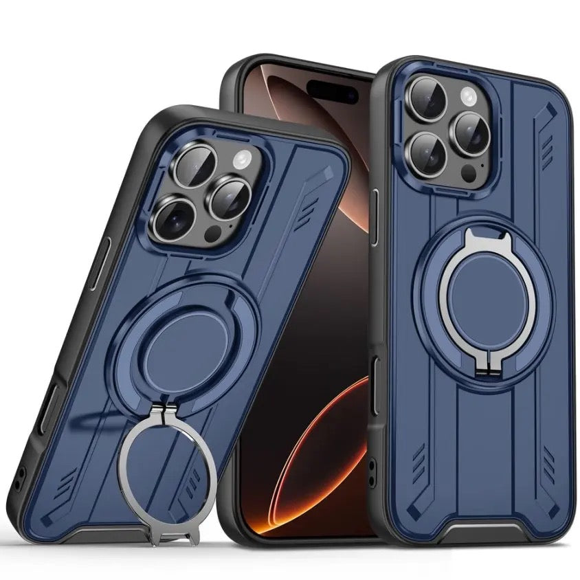耐衝撃マグネットケース（リングスタンド付き）– 360°保護＆ハンズフリーの快適さをiPhoneに
