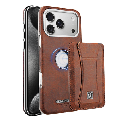 Supreme Elegance: Premium Leather iPhone Case with Magnetic Stand and Built-in Card Holder