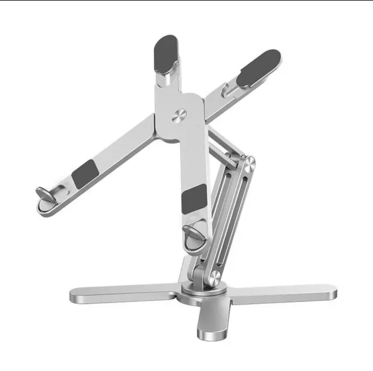 Foldable 360-degree rotating aluminum laptop stand with heat dissipation, portable notebook holder for tablet and book