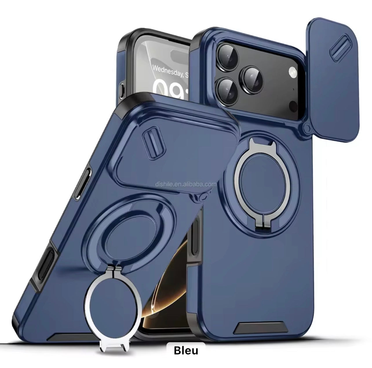 iPhone Case with 360° Ring Stand & Camera Protection – Shockproof & Stylish Cover
