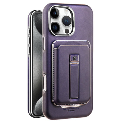 Étui magnétique en cuir pour iPhone avec béquille et porte-cartes - Protection et style