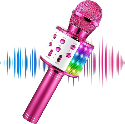 Microphone karaoké Bluetooth – Son puissant, lumières LED colorées et plaisir garanti
