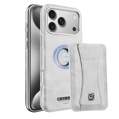 Supreme Elegance: Premium Leather iPhone Case with Magnetic Stand and Built-in Card Holder