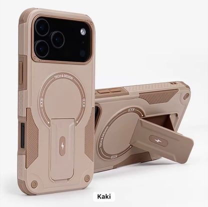 MagSafe Shockproof Case for iPhone 12–17 Pro Max – Rugged Protection, Kickstand & Multiple Colors