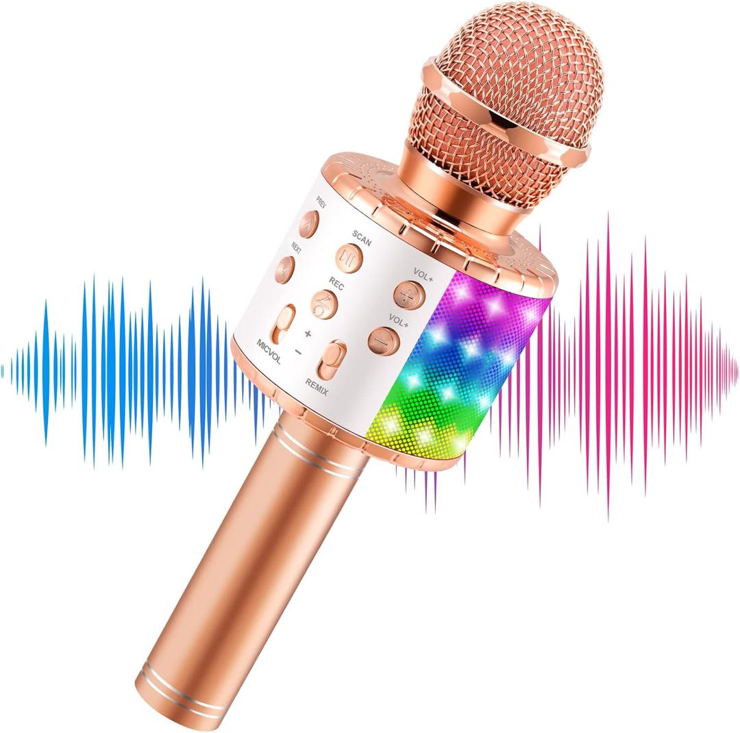 Bluetooth Karaoke Microphone – Powerful Sound, Colorful LED Lights & Guaranteed Fun