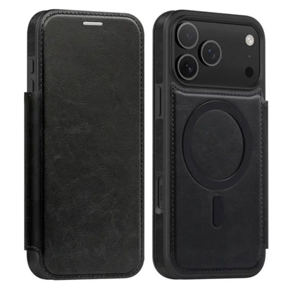 Luxury Leather MagSafe iPhone Case – 360° Protection, Card Holder & Elegant Design