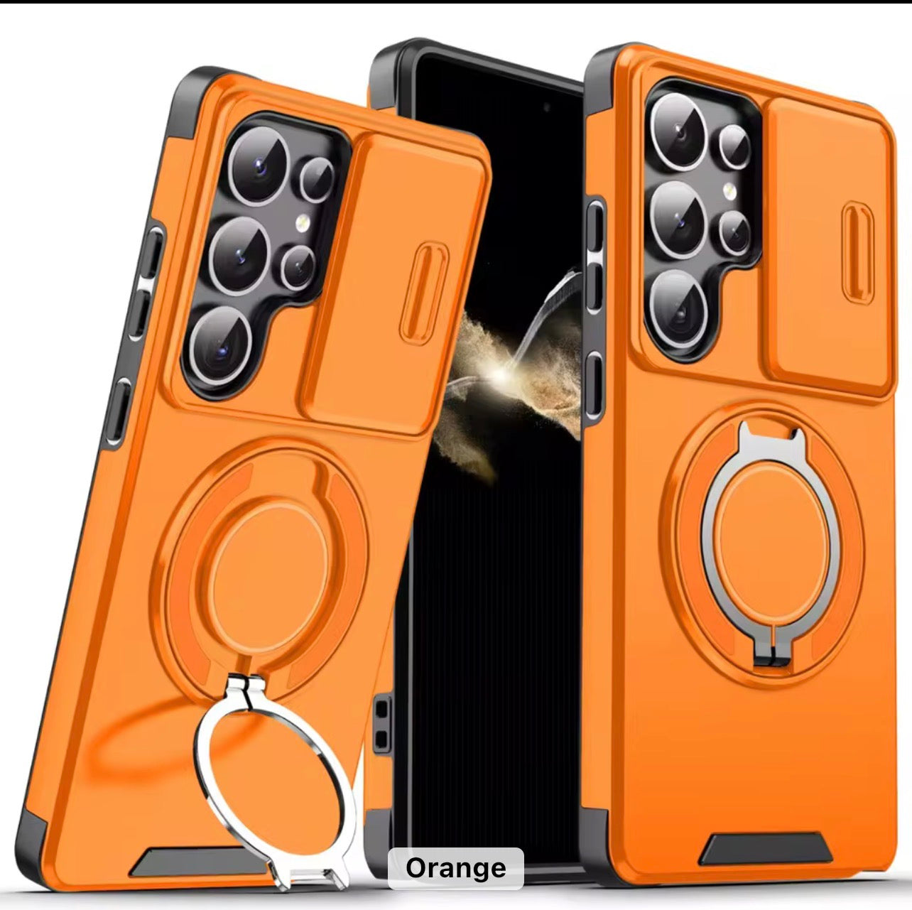 Shockproof Phone Case with 360° Ring Stand & Camera Protection – Magnetic, Durable, and Stylish