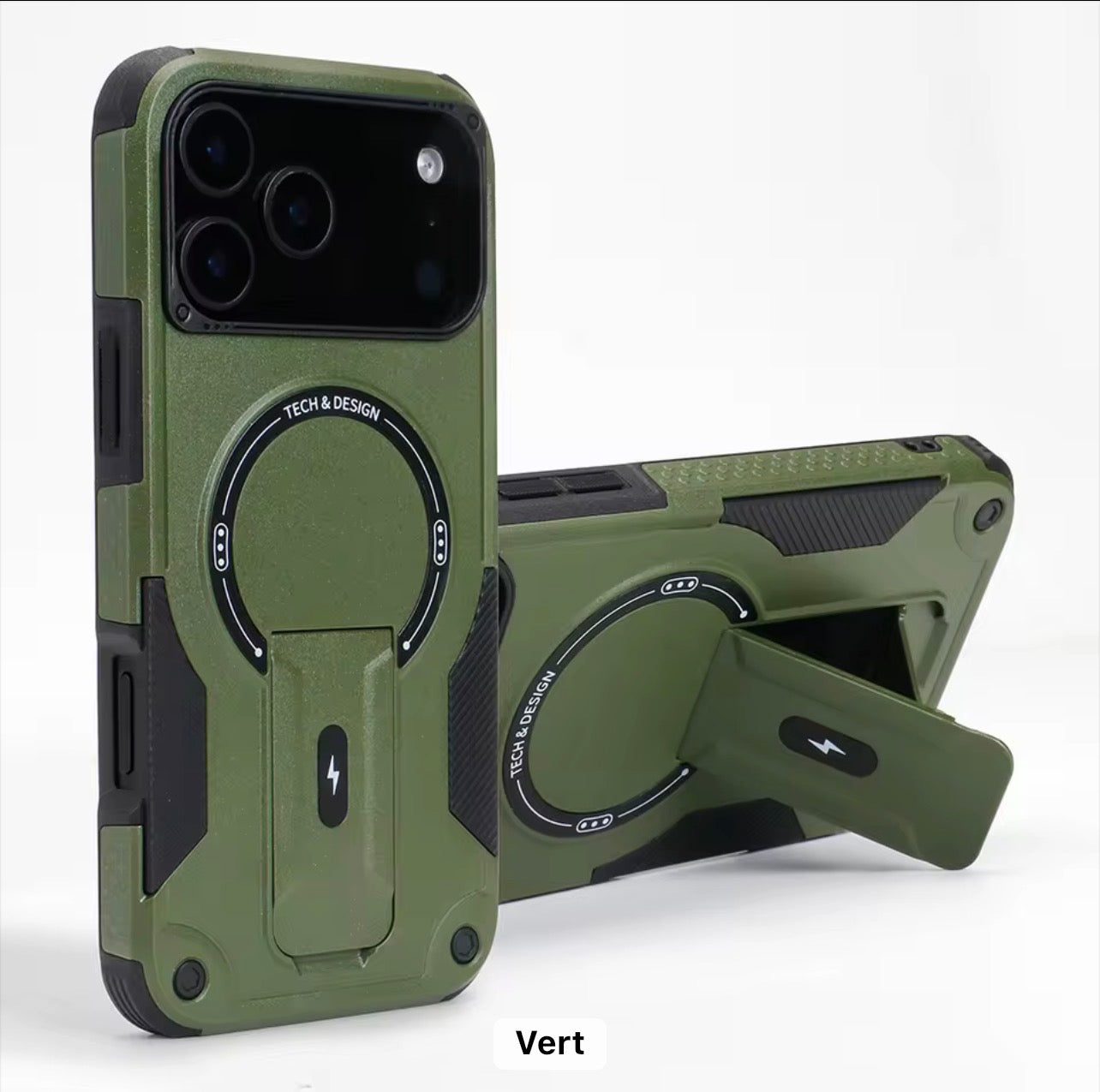 MagSafe Shockproof Case for iPhone 12–17 Pro Max – Rugged Protection, Kickstand & Multiple Colors