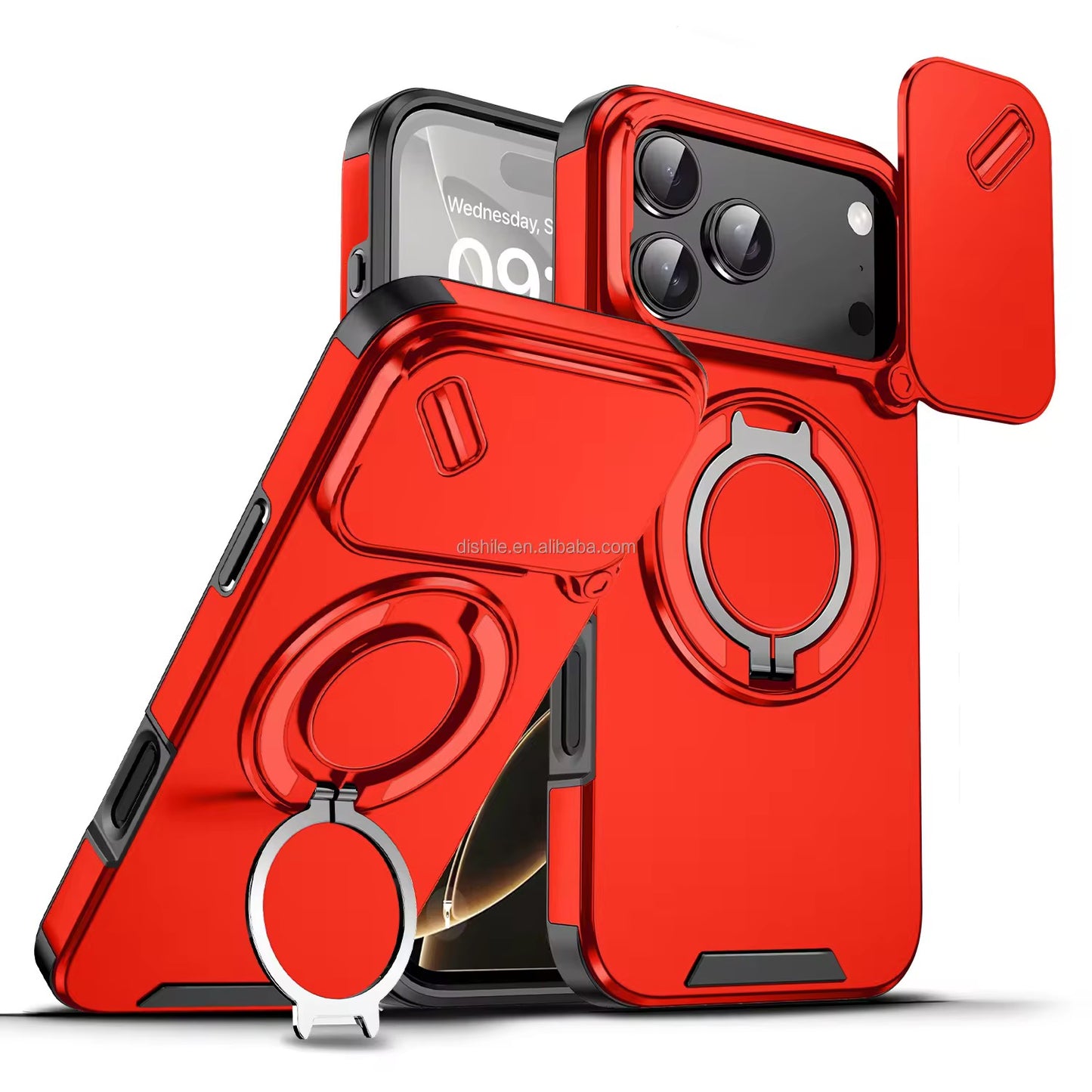 iPhone Case with 360° Ring Stand & Camera Protection – Shockproof & Stylish Cover