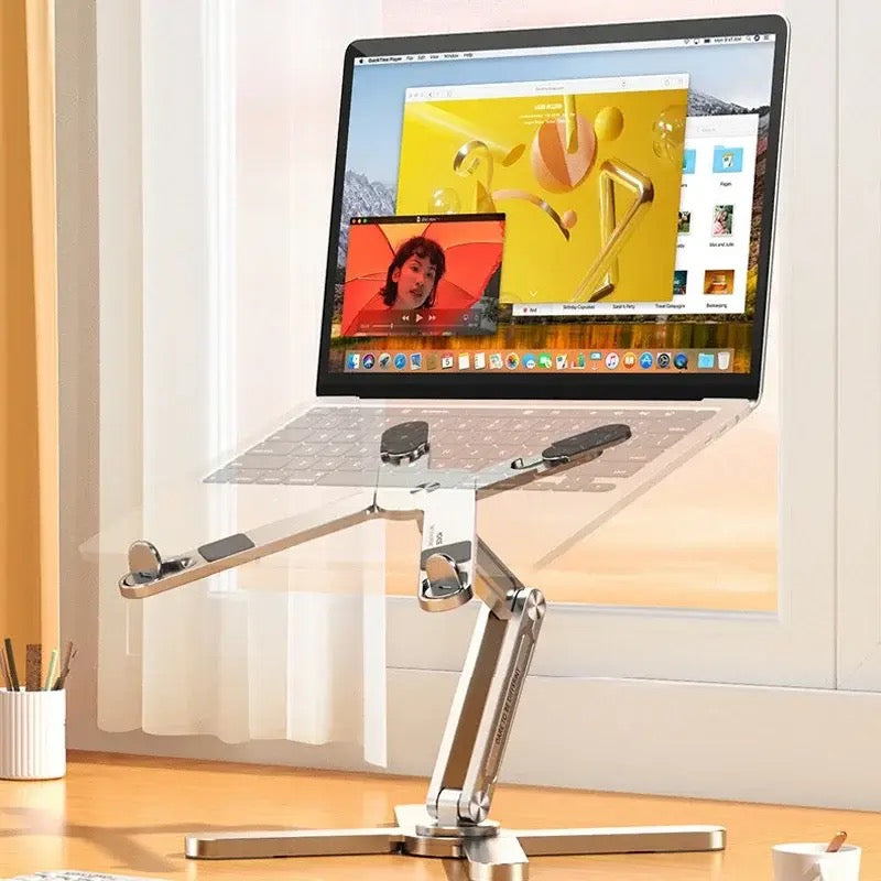 Foldable 360° Rotating Laptop Stand – Portable Aluminum Alloy Notebook Holder with Heat Dissipation for Tablet &amp; Book