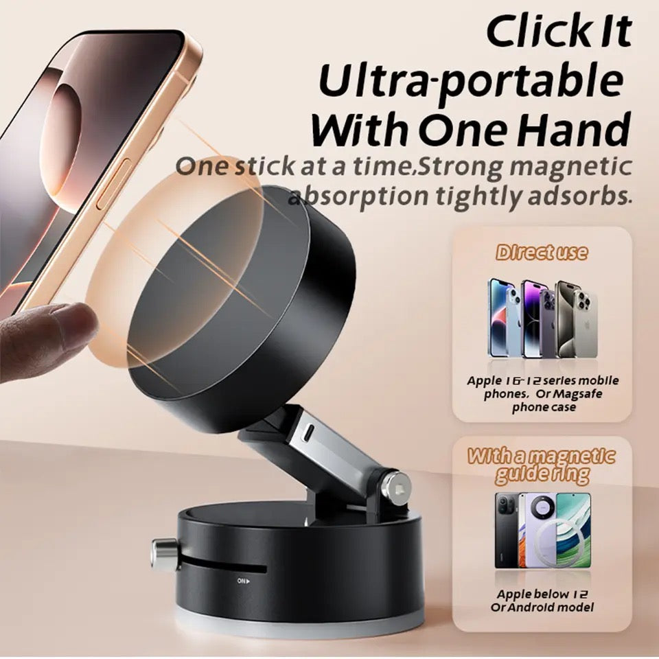 Magnetic Phone Stand for Car & Content Creators – Strong Mount for Recording & Hands-Free Driving