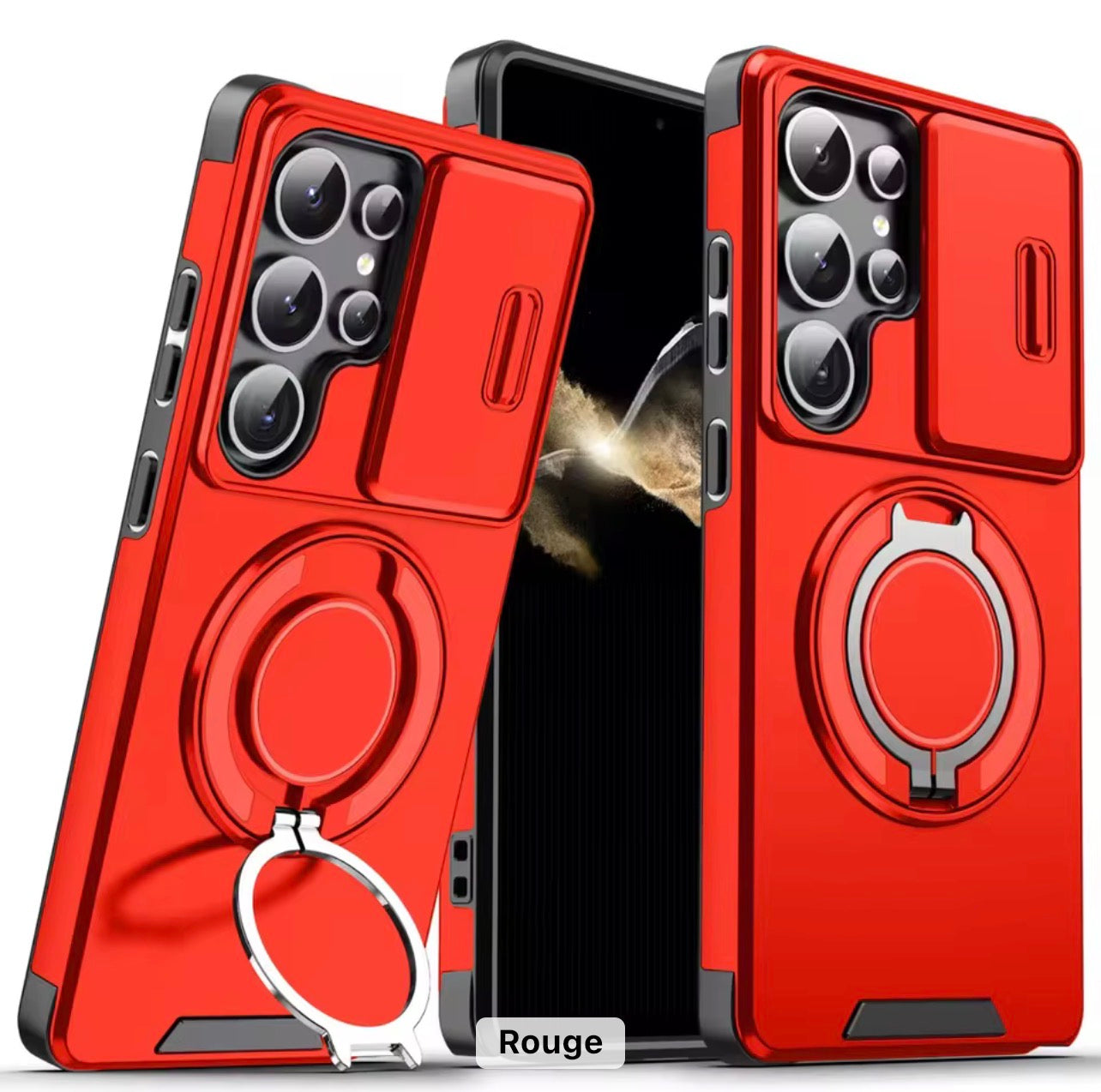 Shockproof Phone Case with 360° Ring Stand & Camera Protection – Magnetic, Durable, and Stylish