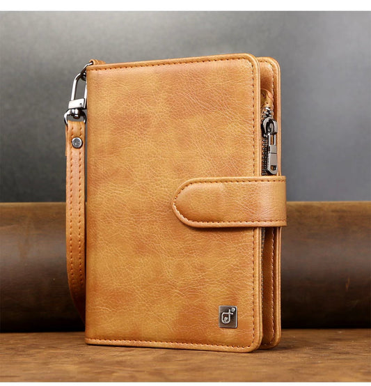 Premium Leather Travel Wallet – Holds 2 Passports, Cards & Cash Securely