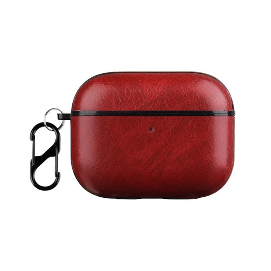 Étui de luxe en cuir pour AirPods – Coque antichoc avec mousqueton