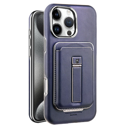 Étui magnétique en cuir pour iPhone avec béquille et porte-cartes - Protection et style