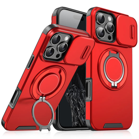 Red phone case with ring holder on a white background-CASE116