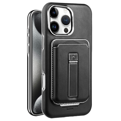 Étui magnétique en cuir pour iPhone avec béquille et porte-cartes - Protection et style
