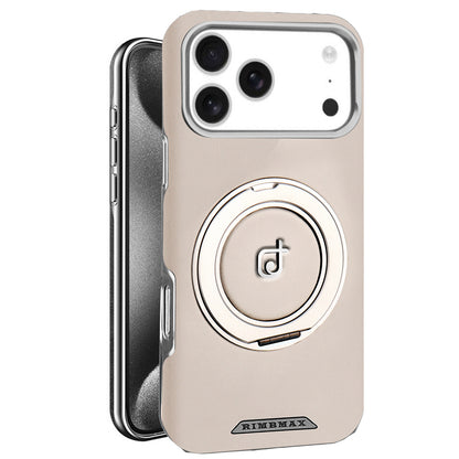 Beige phone case with a circular design and 'RIMMAX' branding on a white background