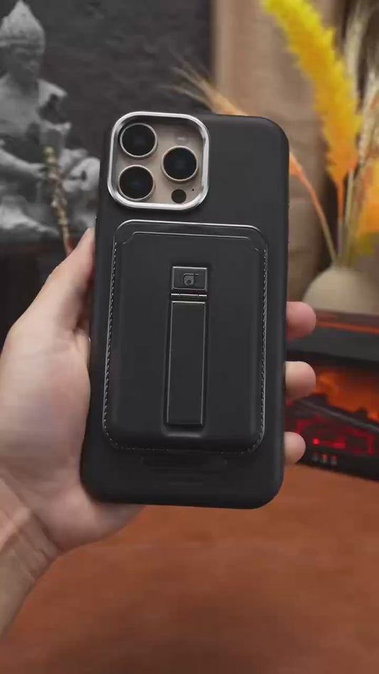 iPhone magnetic leather Case with Kickstand & Card Holder - Protective & Stylish